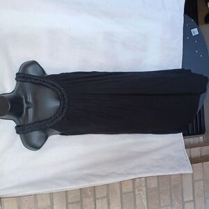 Beautiful Midi LBD Dress by Maddy m, black, stretchy,  braided neckline,  NWT